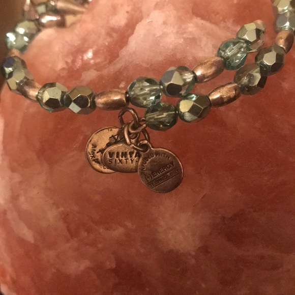 Alex and Ani Vintage 66 Aqua Beaded Spiked Wrap - Picture 3 of 3